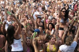 greece party bailout beach